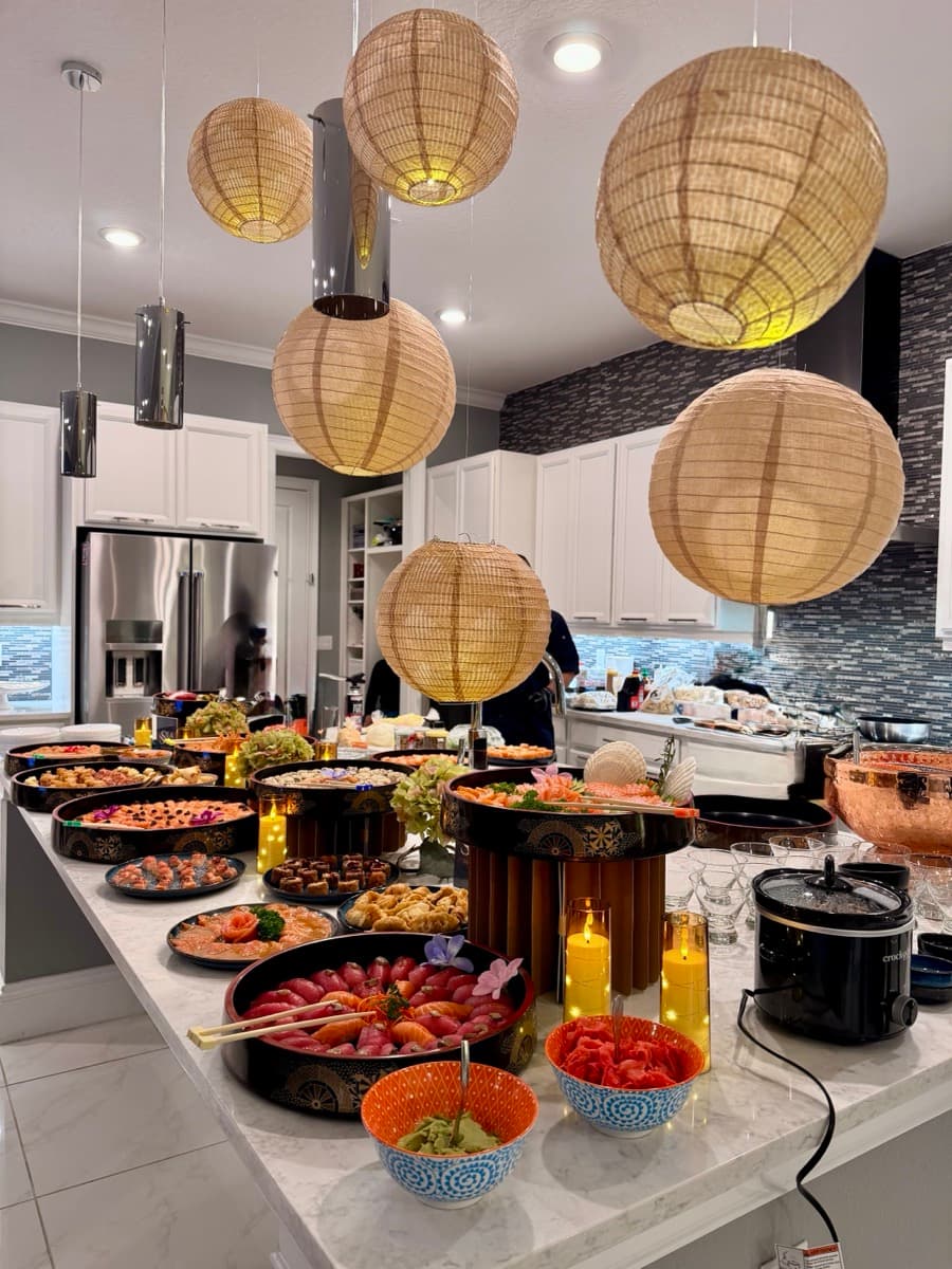 Sea-San catering setup at private event